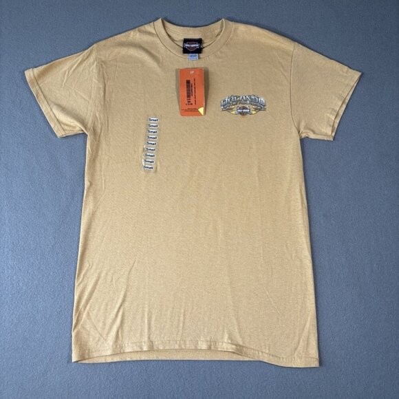 Harley Davidson Shirt Mens Small Yellow 2023 Orlando Florida USA Bikers Moto NWT - Picture 1 of 15